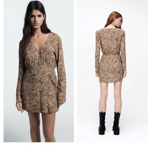 Zara button front wrap print mini dress, size XXL, new